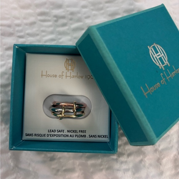 House of Harlow 1960 Two-Tone Stacked Ring - Picture 3 of 4